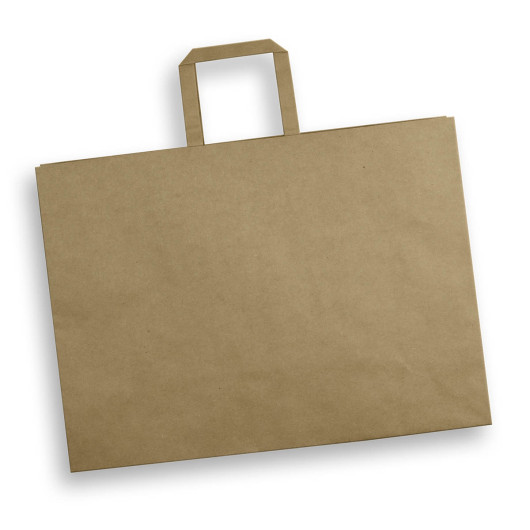 Extra Large Flat Handle Paper Bags Natural